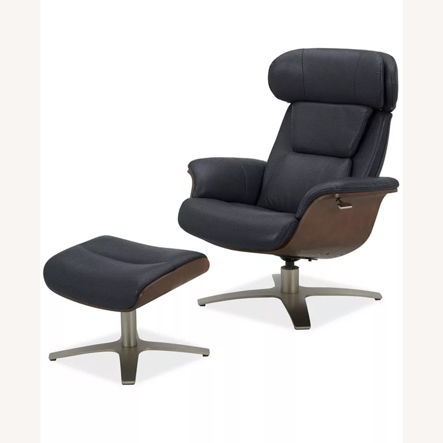 Macy’s Janer Leather Swivel Chair/Ottoman Set - image-5