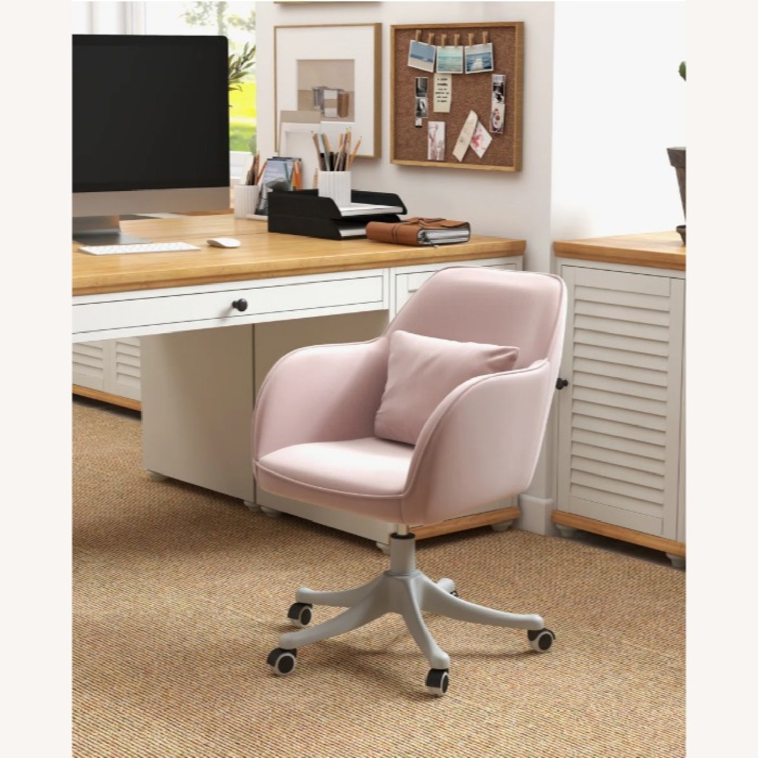 Allysin Office Chair with Lumbar Massage Pillow - image-1