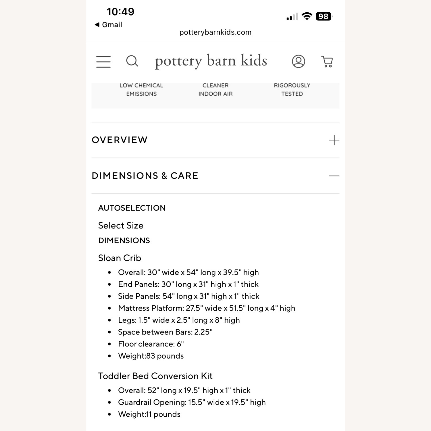 Pottery Barn Sloan Crib - image-5