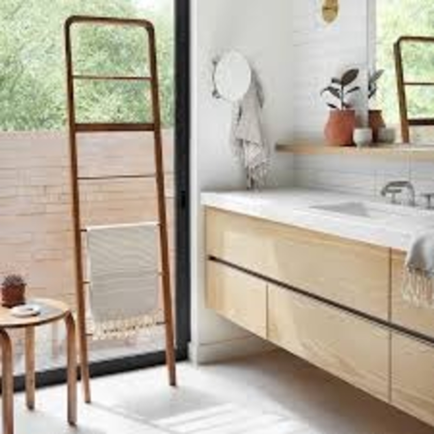 The Citizenry Teak Blanket Ladder - image-5