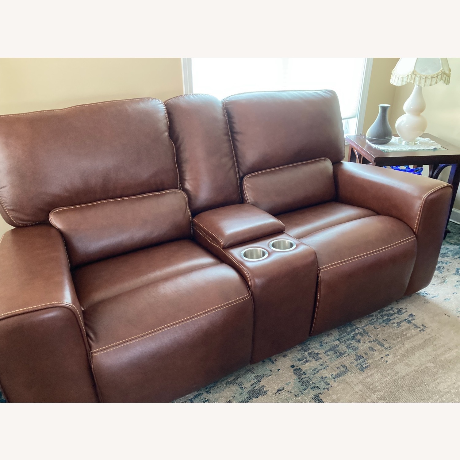 Leather Italia USA Brown Power Reclining Loveseat  - image-5