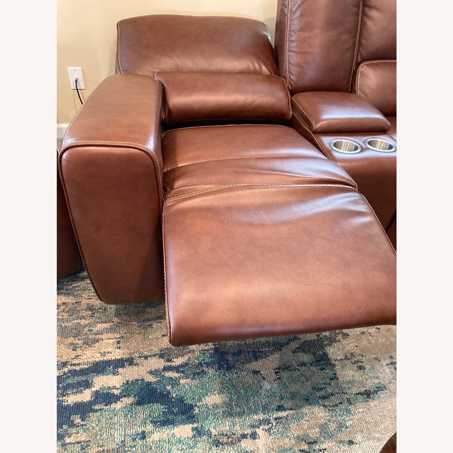 Leather Italia USA Brown Power Reclining Loveseat  - image-12