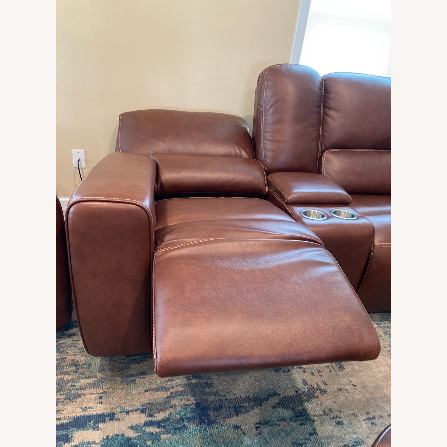 Leather Italia USA Brown Power Reclining Loveseat  - image-9