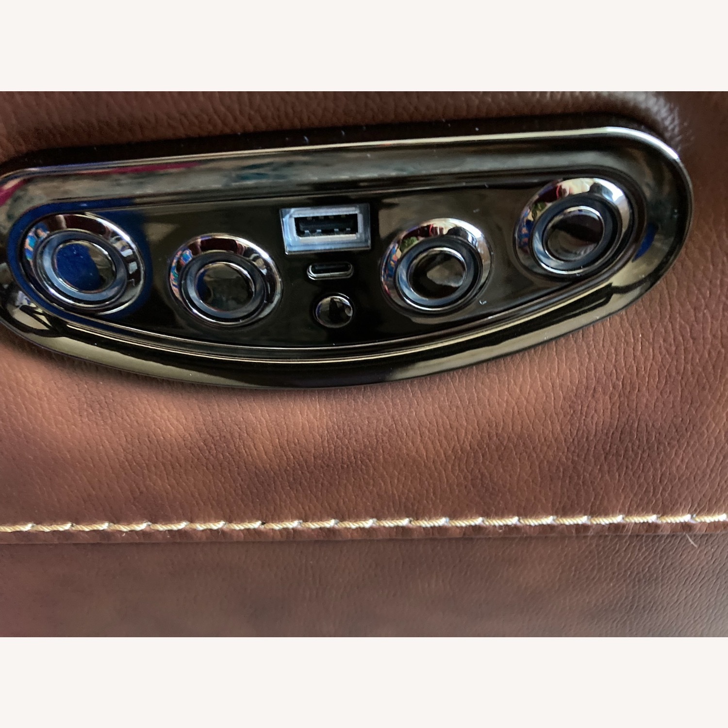 Leather Italia USA Brown Power Reclining Loveseat  - image-3