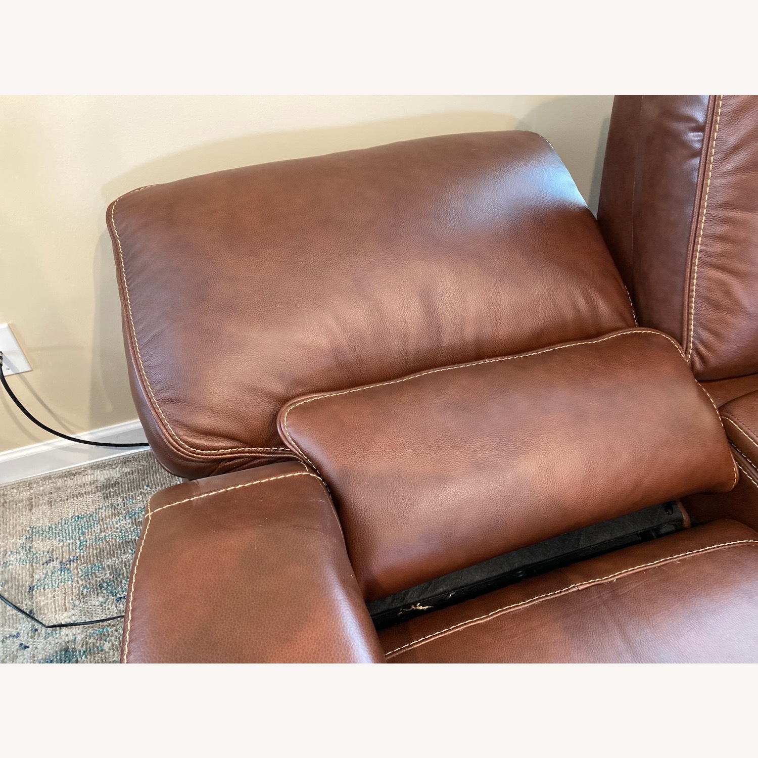 Leather Italia USA Brown Power Reclining Loveseat  - image-10