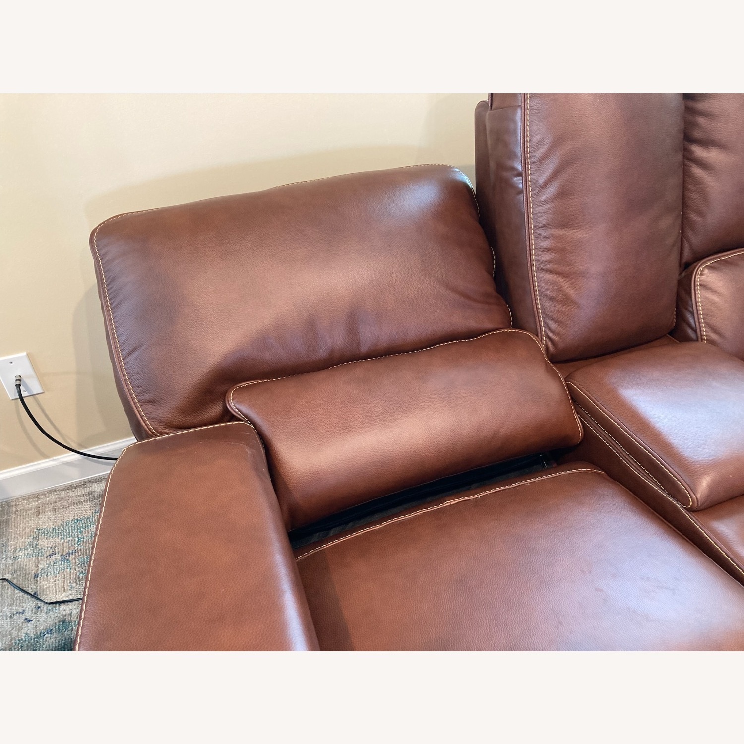 Leather Italia USA Brown Power Reclining Loveseat  - image-11