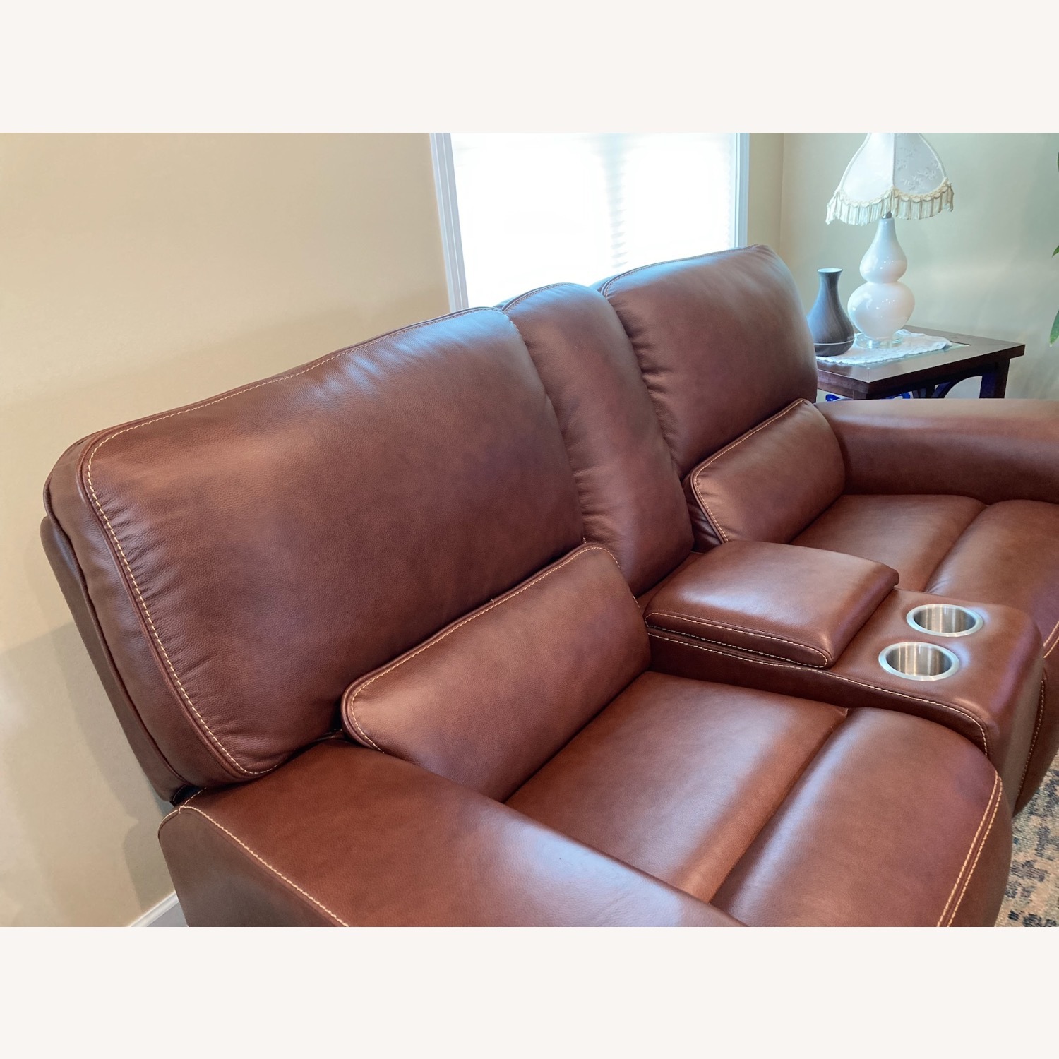 Leather Italia USA Brown Power Reclining Loveseat  - image-2