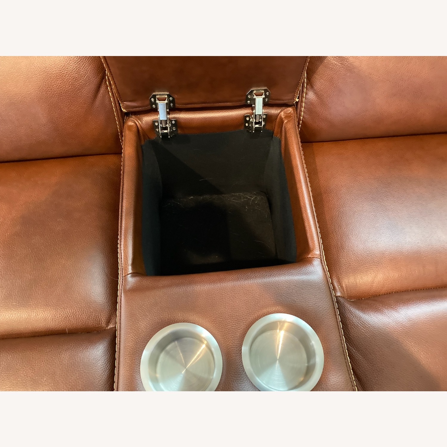 Leather Italia USA Brown Power Reclining Loveseat  - image-8