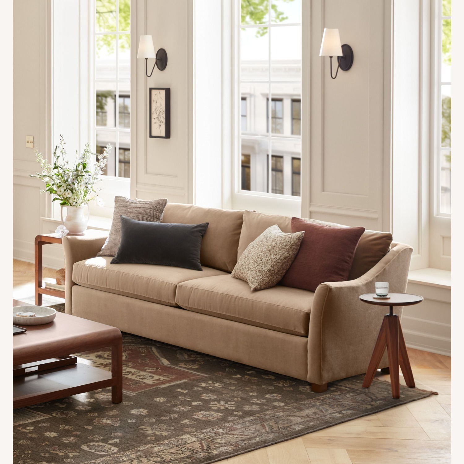 Rejuvenation Astrid Sofa in Vance Velvet Taupe - image-2