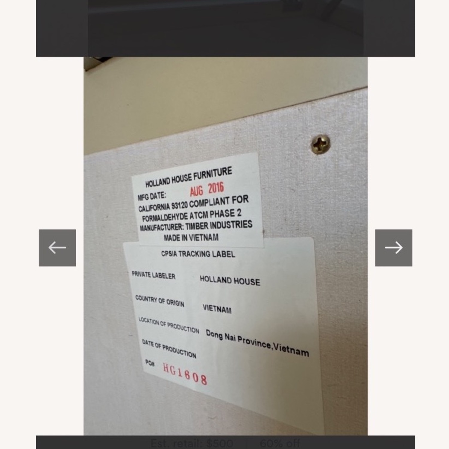 Beige 6 Drawer Dresser - image-4