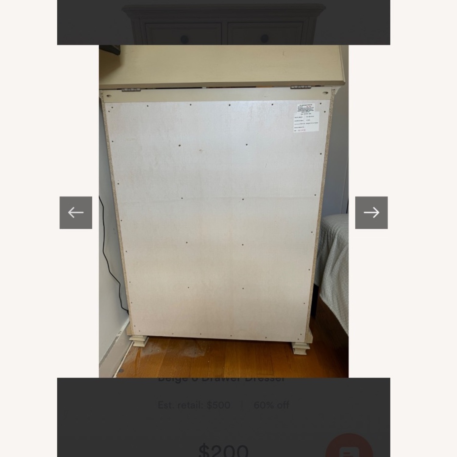 Beige 6 Drawer Dresser - image-3