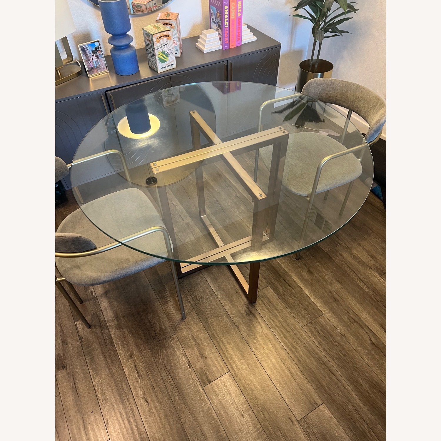 CB2 Silverado 47” Glass Dining Table - image-3