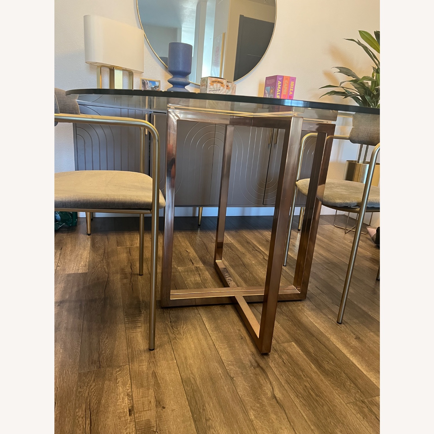 CB2 Silverado 47” Glass Dining Table - image-4