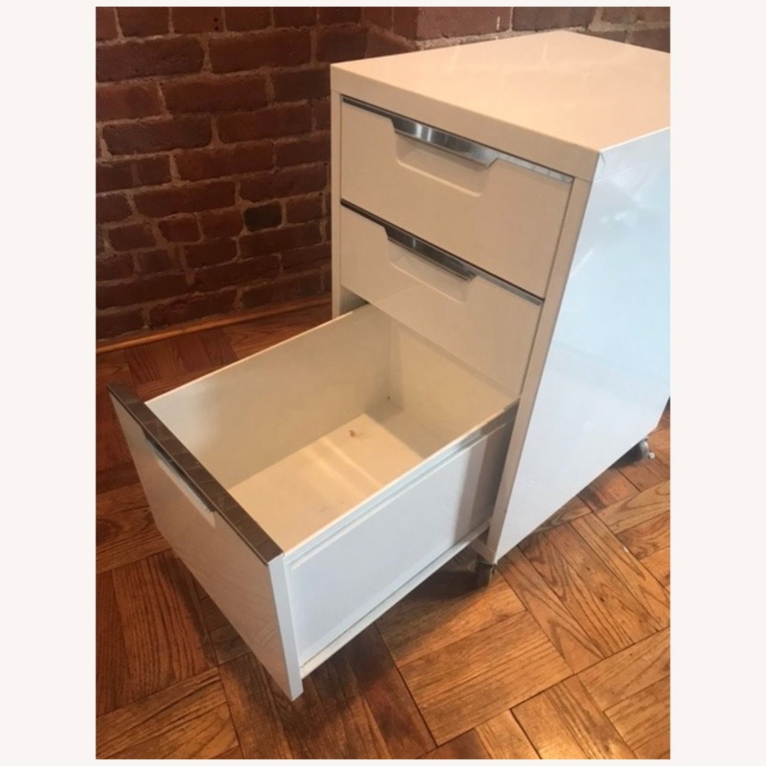 CB2 TPS White 3-Drawer Filing Cabinet - image-2