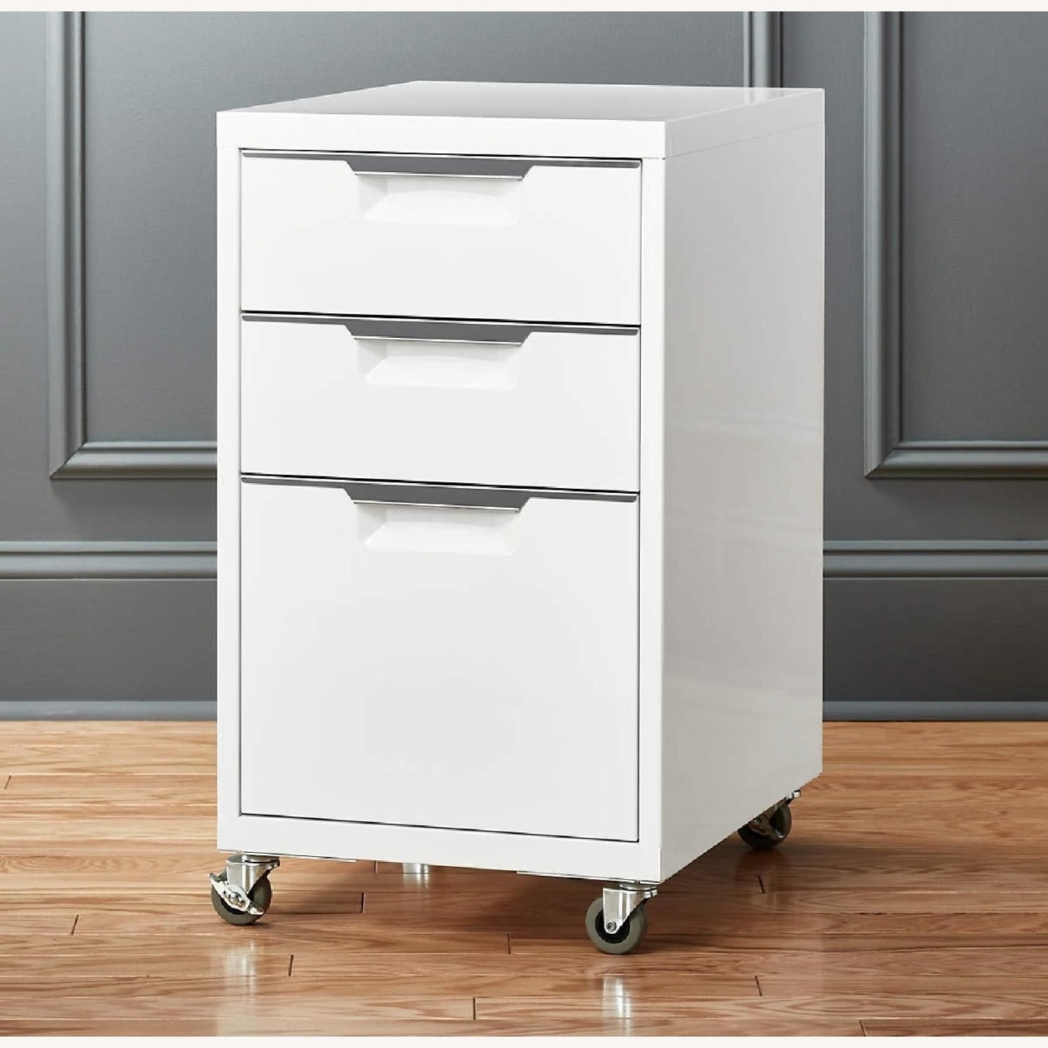 CB2 TPS White 3-Drawer Filing Cabinet - image-1