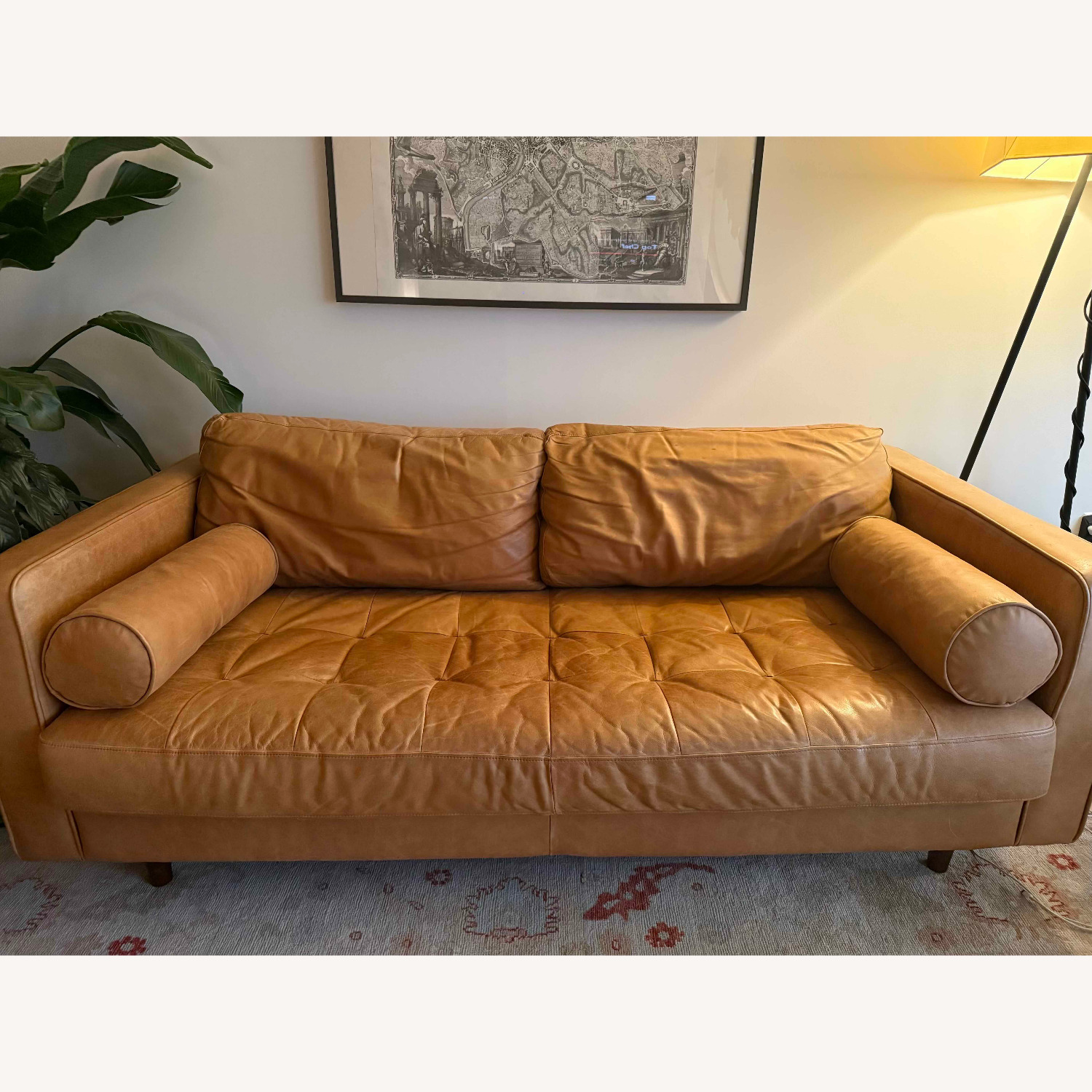 Article Sven 72" Tufted Leather Loveseat Charme Tan - image-3