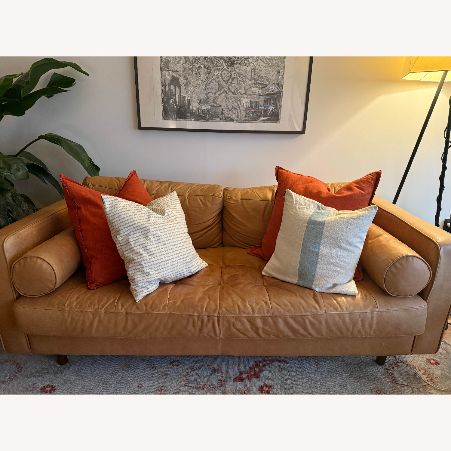 Article Sven 72" Tufted Leather Loveseat Charme Tan - image-1