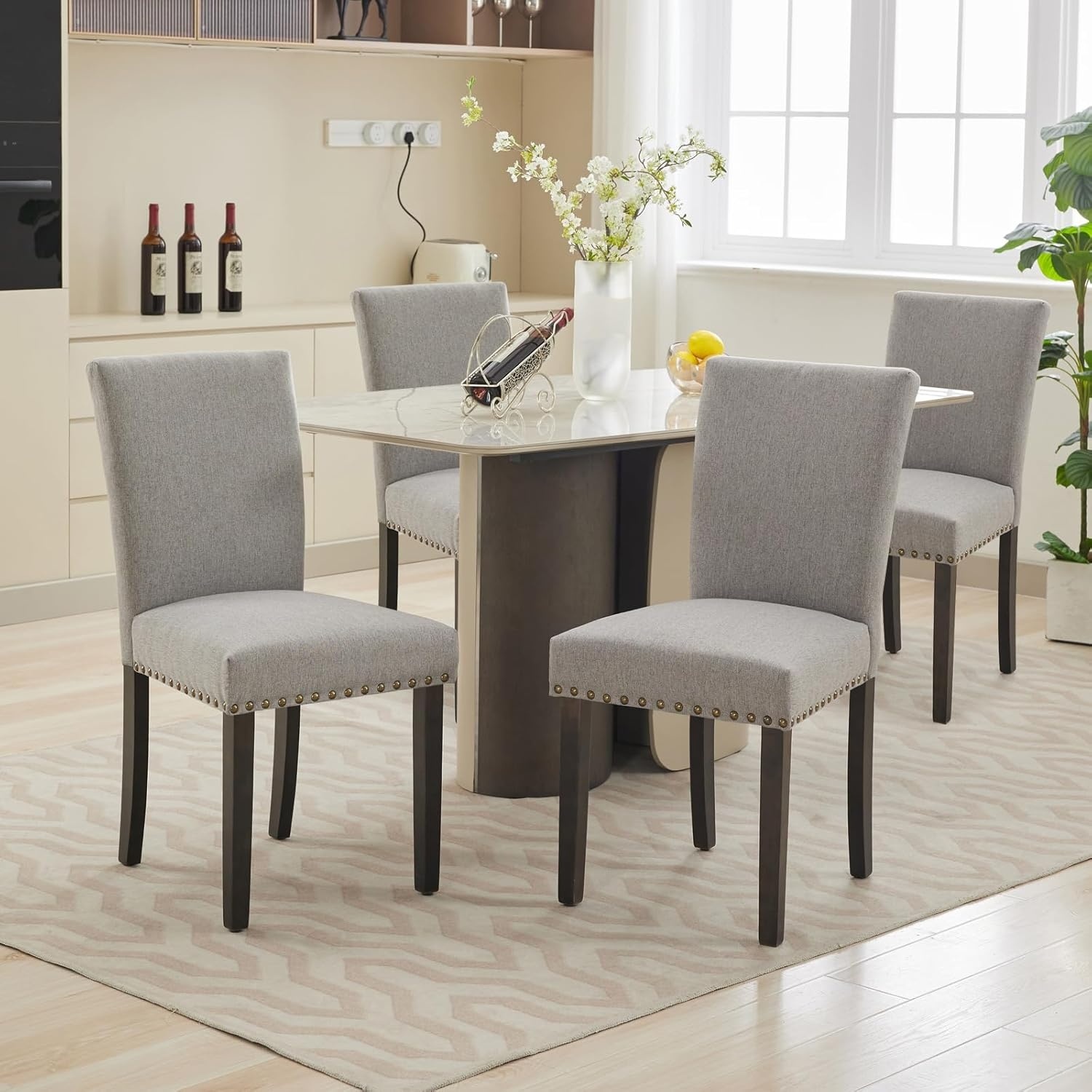 Fabric & Wood Parsons Dining Chairs  - image-7