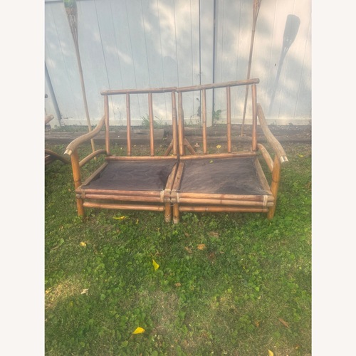 Used Vintage Bamboo/Rattan Loveseat and Chairs for sale on AptDeco