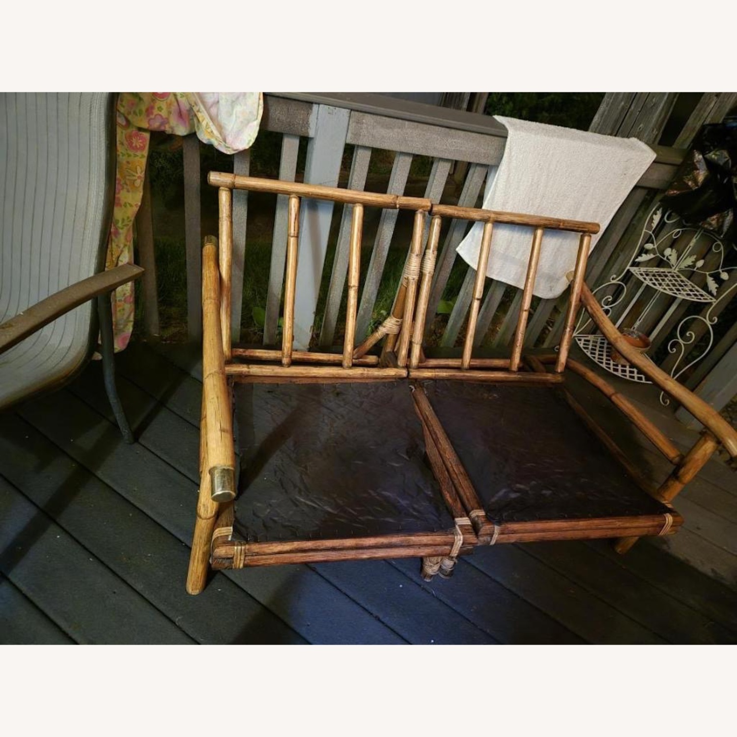 Vintage Bamboo/Rattan Loveseat and Chairs - image-12