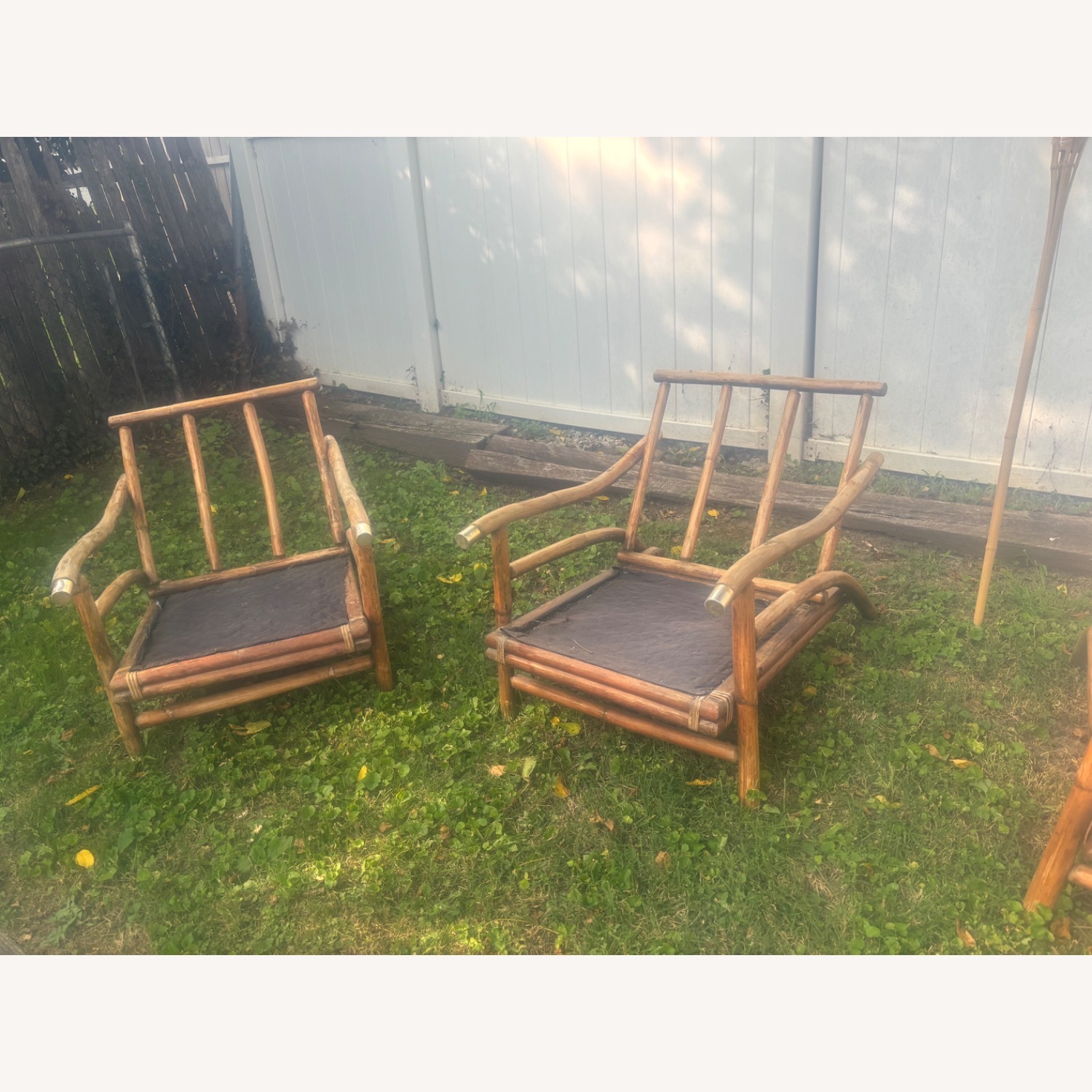Vintage Bamboo/Rattan Loveseat and Chairs - image-2