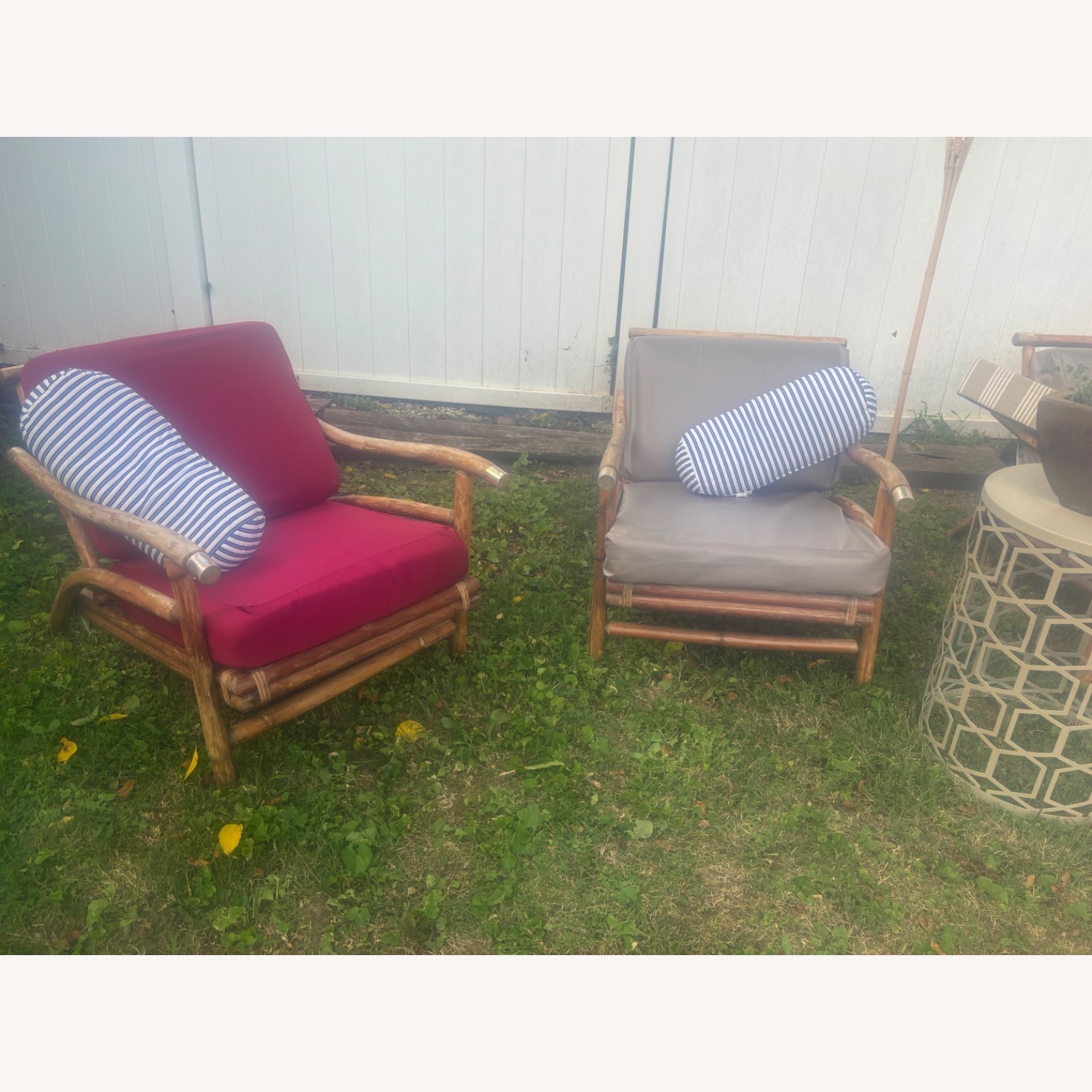 Vintage Bamboo/Rattan Loveseat and Chairs - image-10