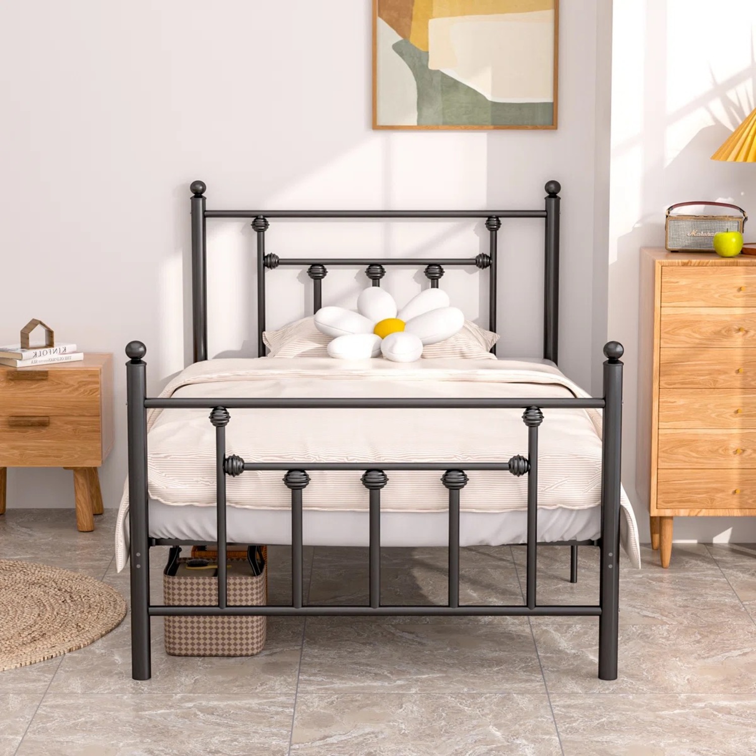 Kempst Twin Size Metal Platform Bed - image-3