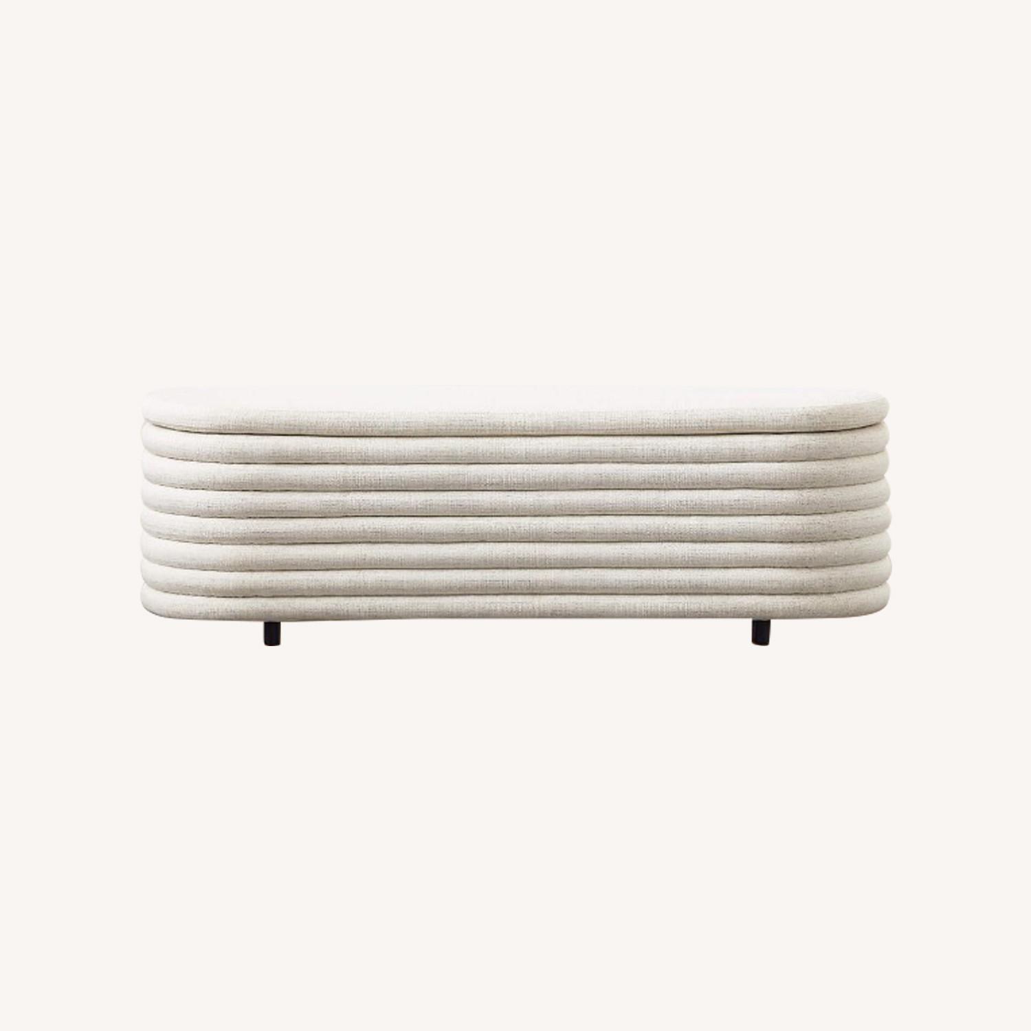 Rialto 60" Warm White Storage Bench - image-0