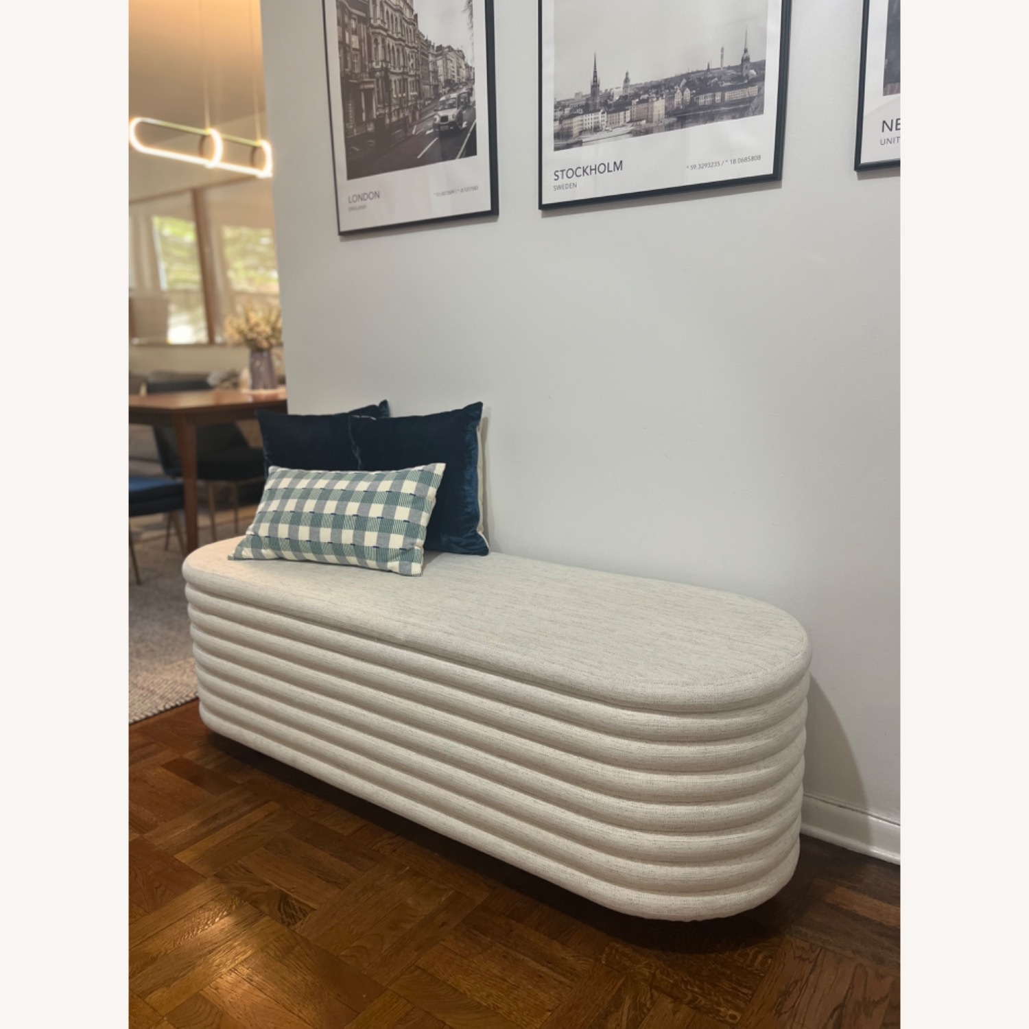Rialto 60" Warm White Storage Bench - image-3