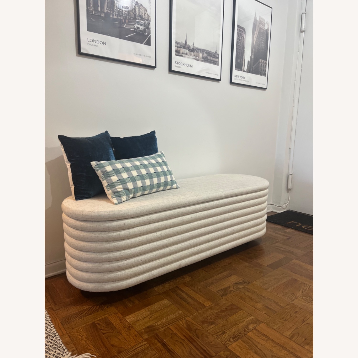 Rialto 60" Warm White Storage Bench - image-2