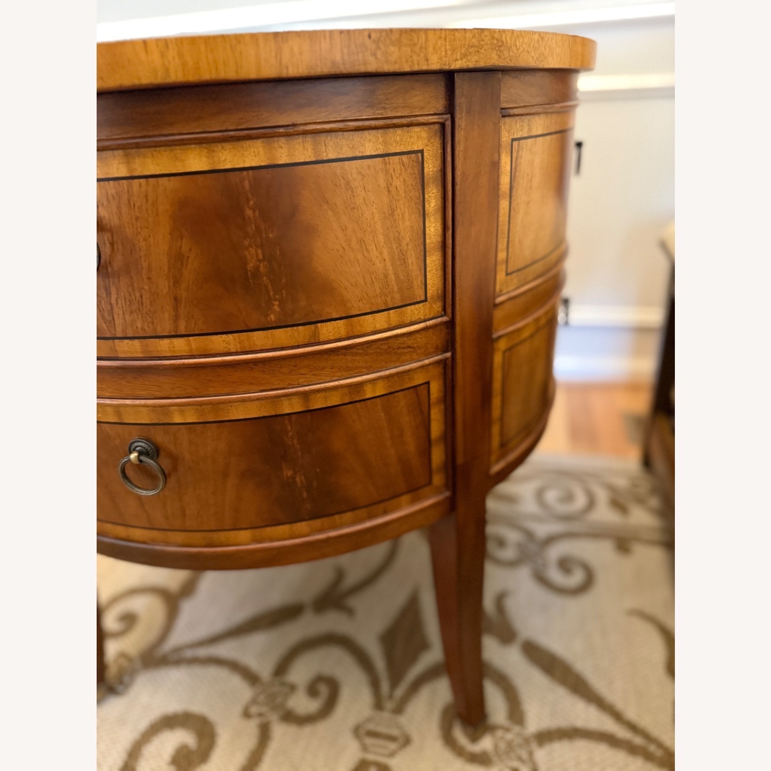 Ethan Allen Round Two-Drawer Accent Table - image-5