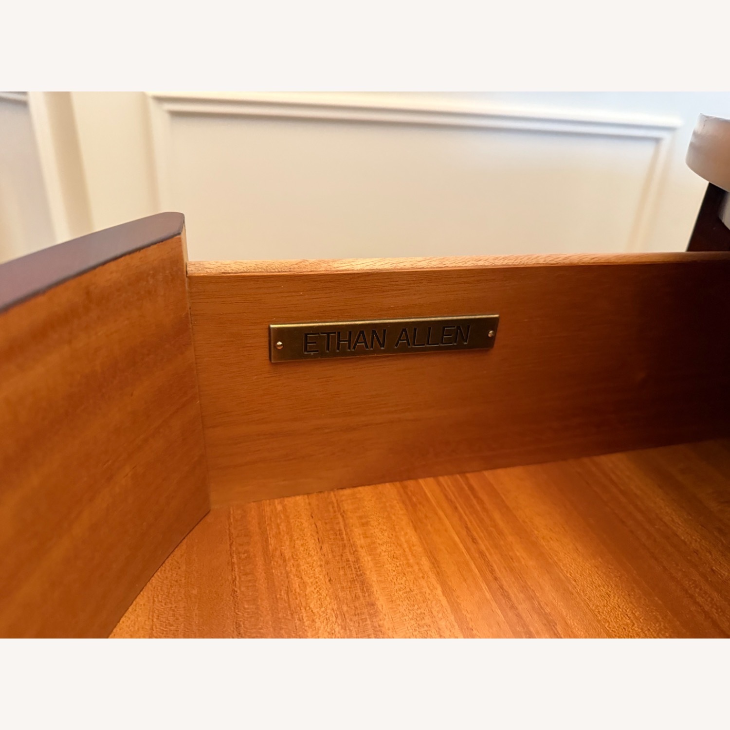 Ethan Allen Round Two-Drawer Accent Table - image-3