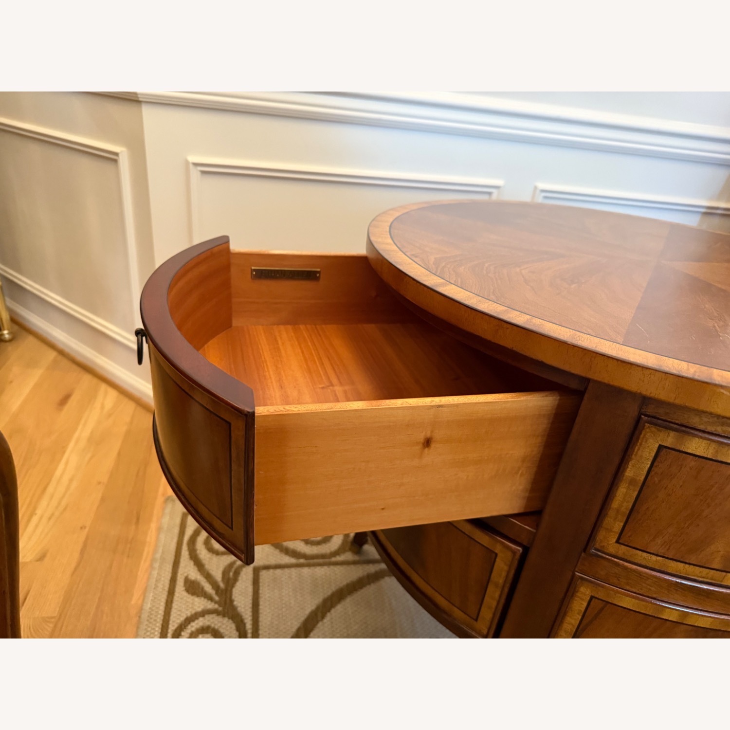 Ethan Allen Round Two-Drawer Accent Table - image-4