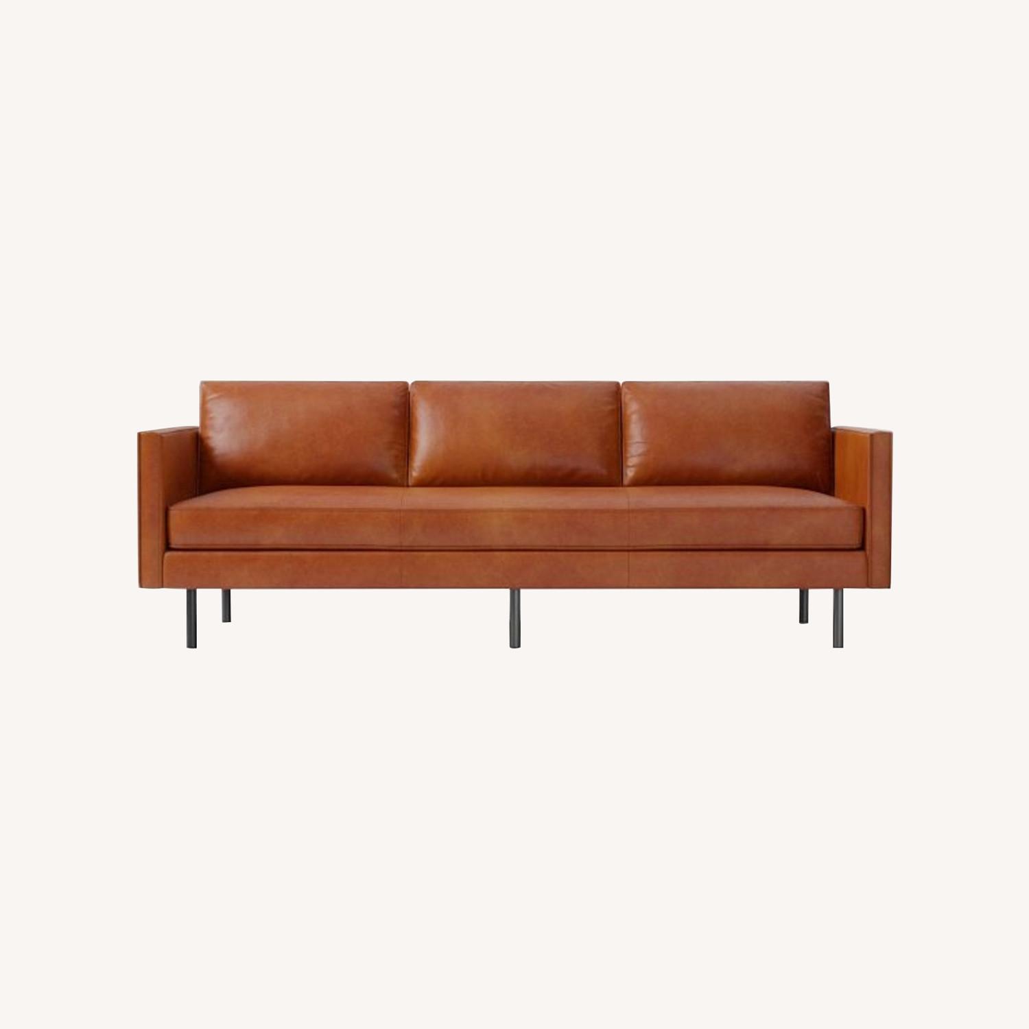 West Elm Axel Leather Sofa 89inches - image-0