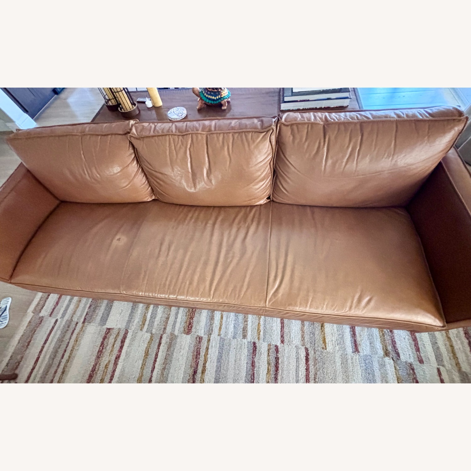West Elm Axel Leather Sofa 89inches - image-4