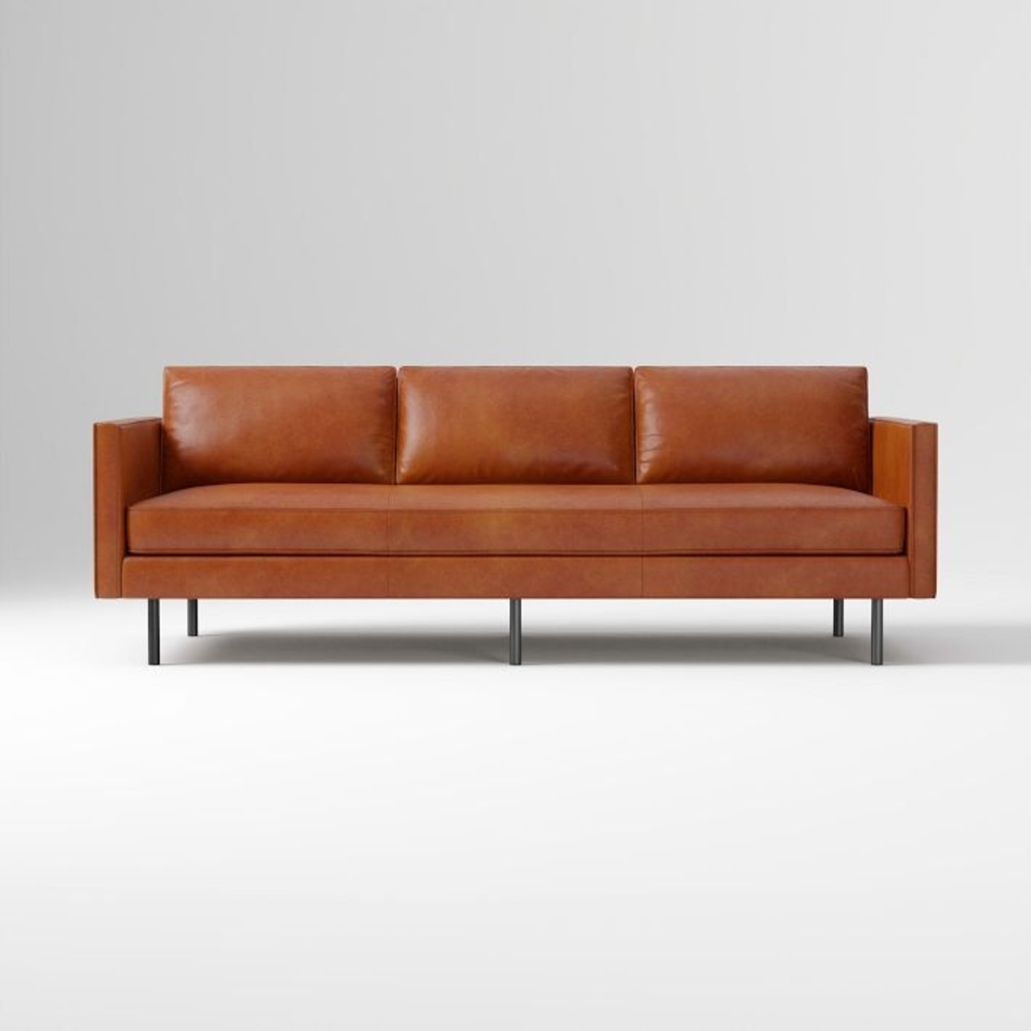 West Elm Axel Leather Sofa 89inches - image-6