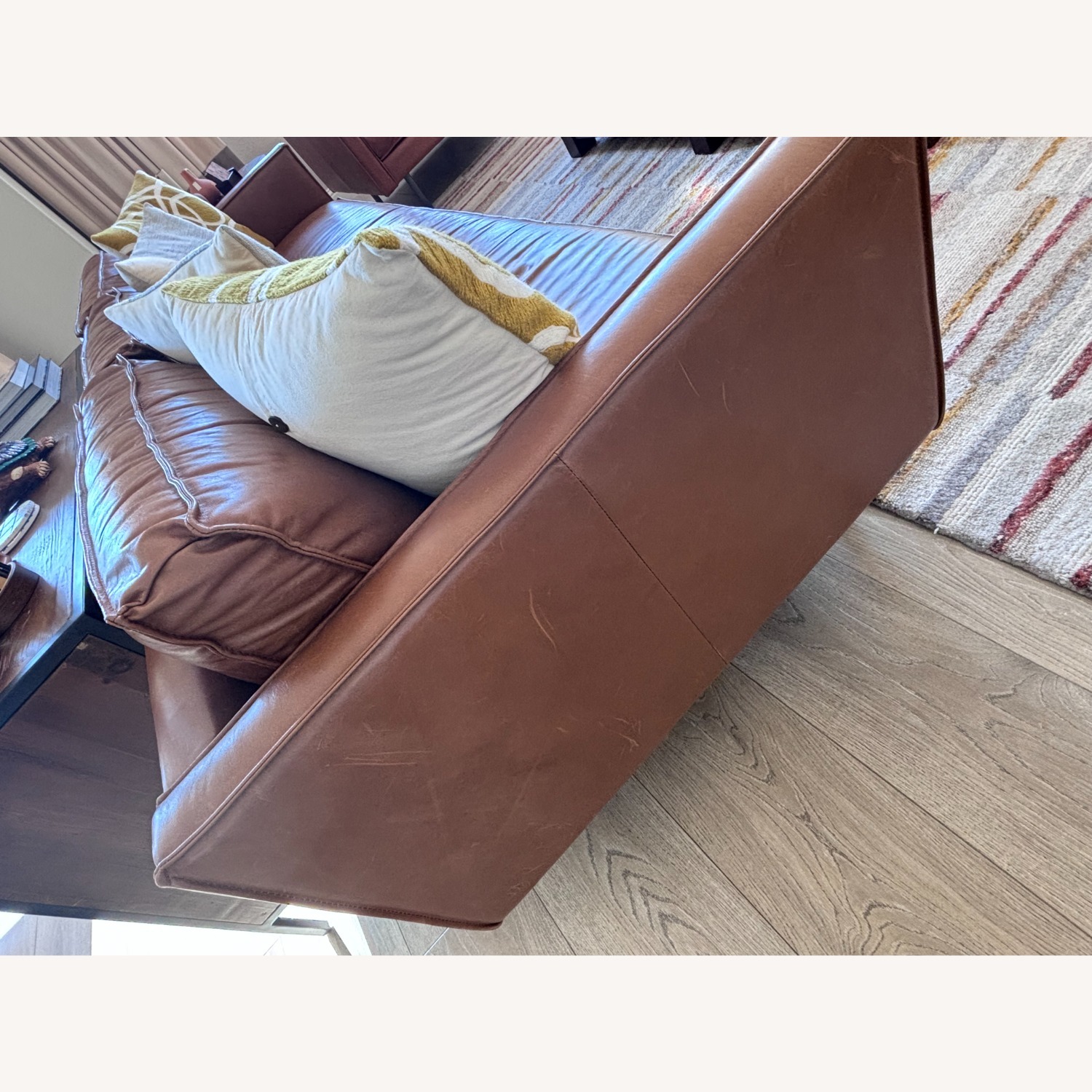 West Elm Axel Leather Sofa 89inches - image-2