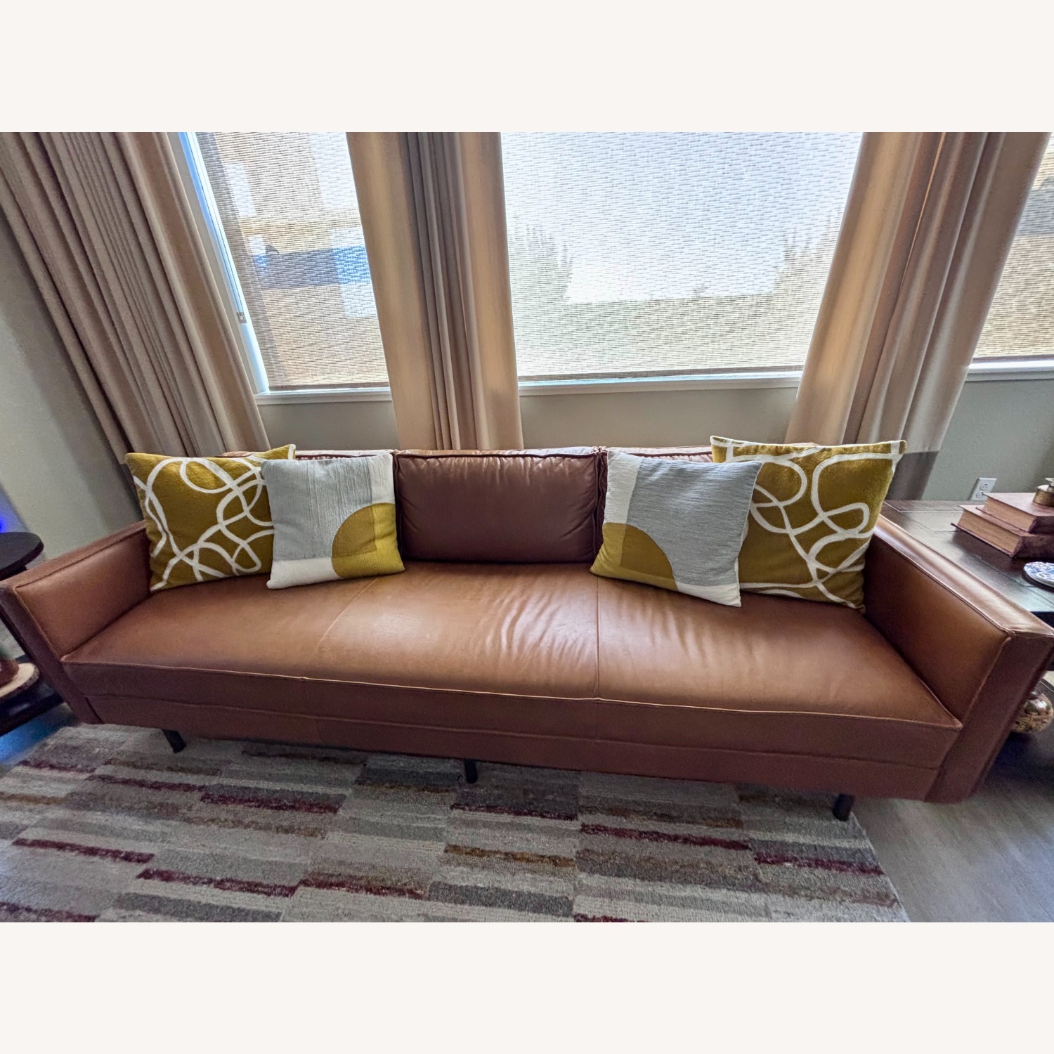 West Elm Axel Leather Sofa 89inches - image-1