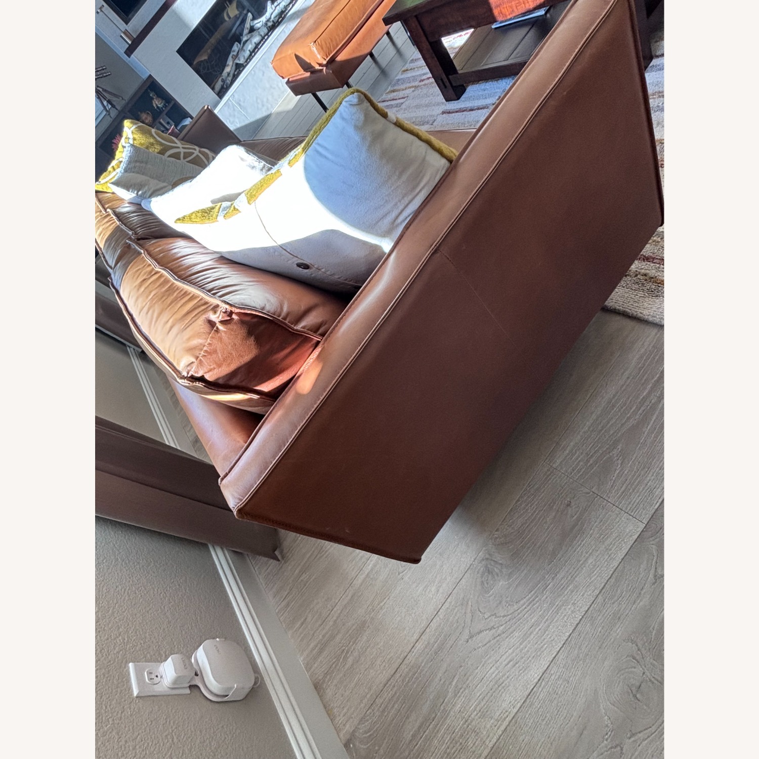 West Elm Axel Leather Sofa 89inches - image-2