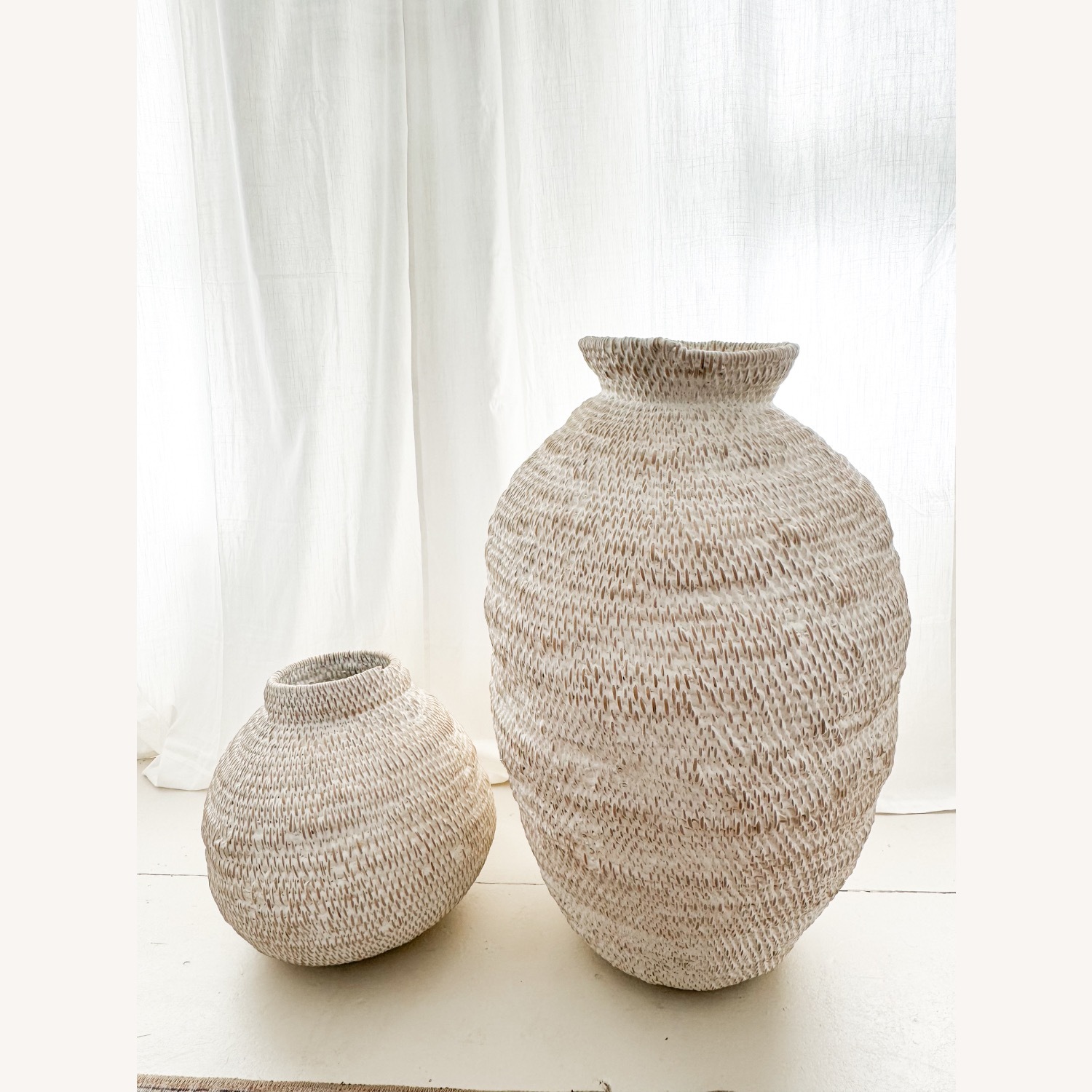 Restoration Hardware African Gourd Baskets a Pair - image-0