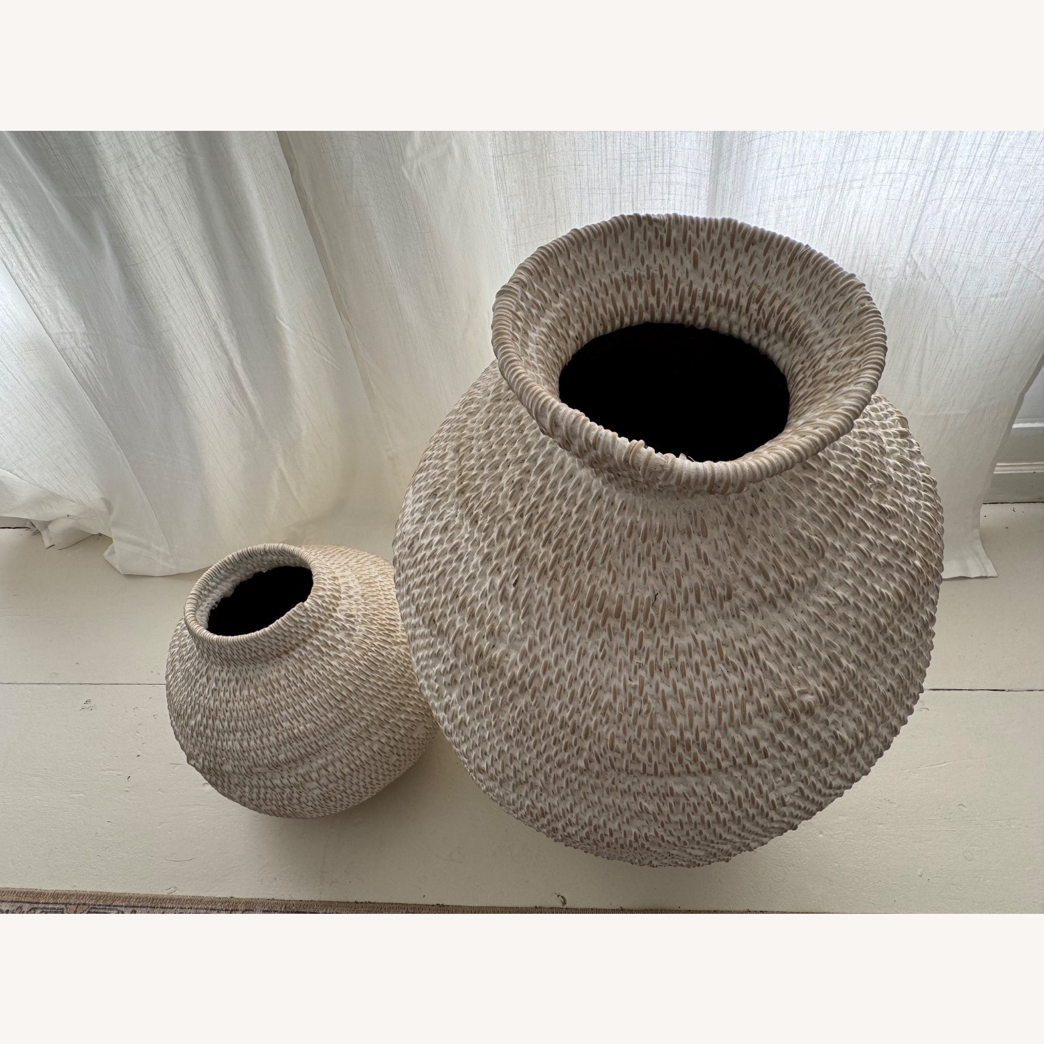 Restoration Hardware African Gourd Baskets a Pair - image-3