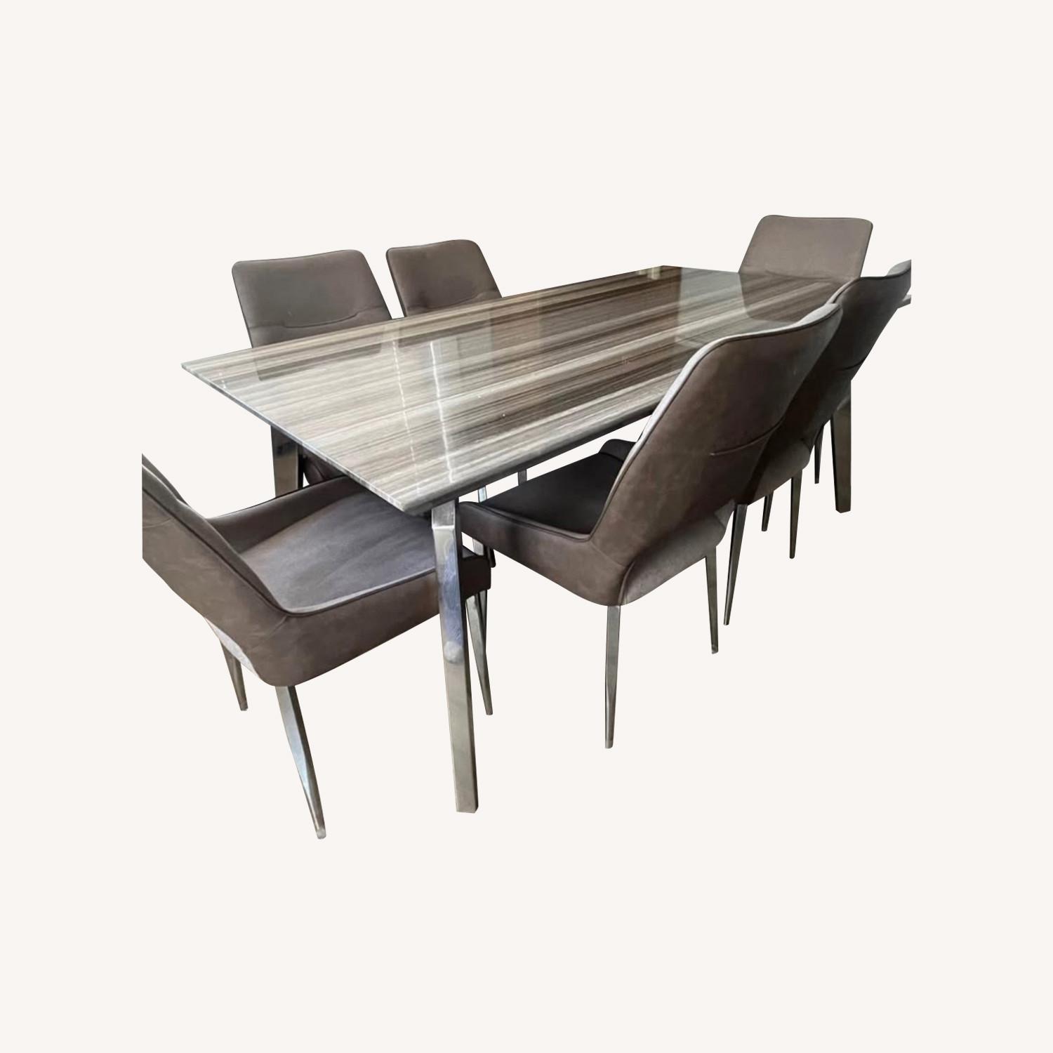 Modern 6-Seater Dining Table Set - image-0