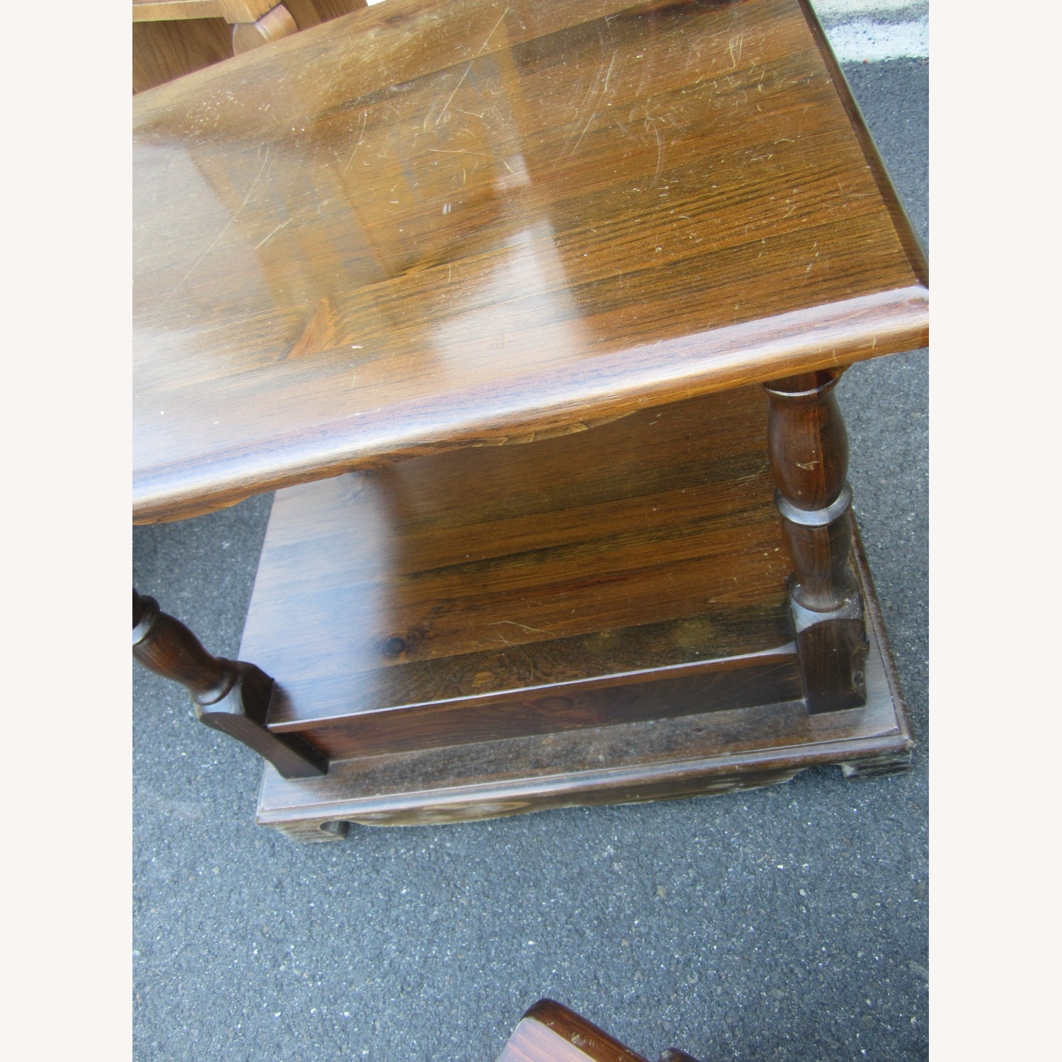 Vintage 3 Piece Colonial Table Set - image-6