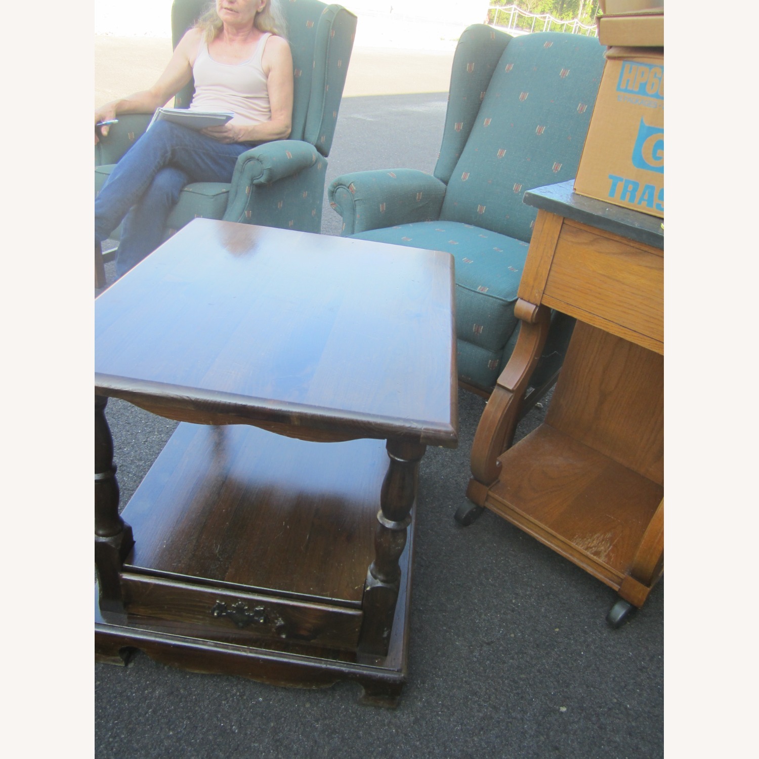 Vintage 3 Piece Colonial Table Set - image-2