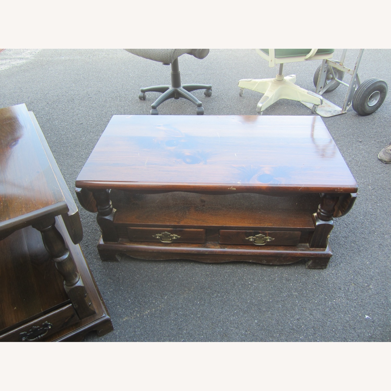 Vintage 3 Piece Colonial Table Set - image-8