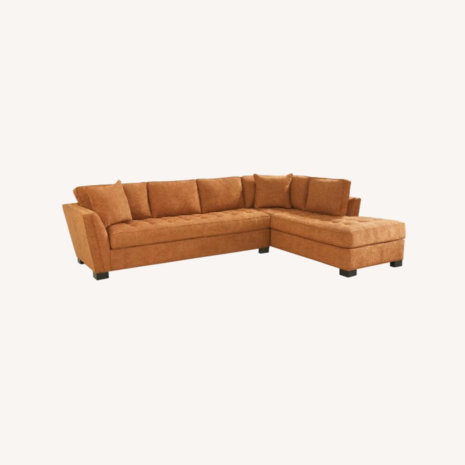 Cindy Crawford Home Rust Orange 2 Piece Right Arm Sectional - image-0