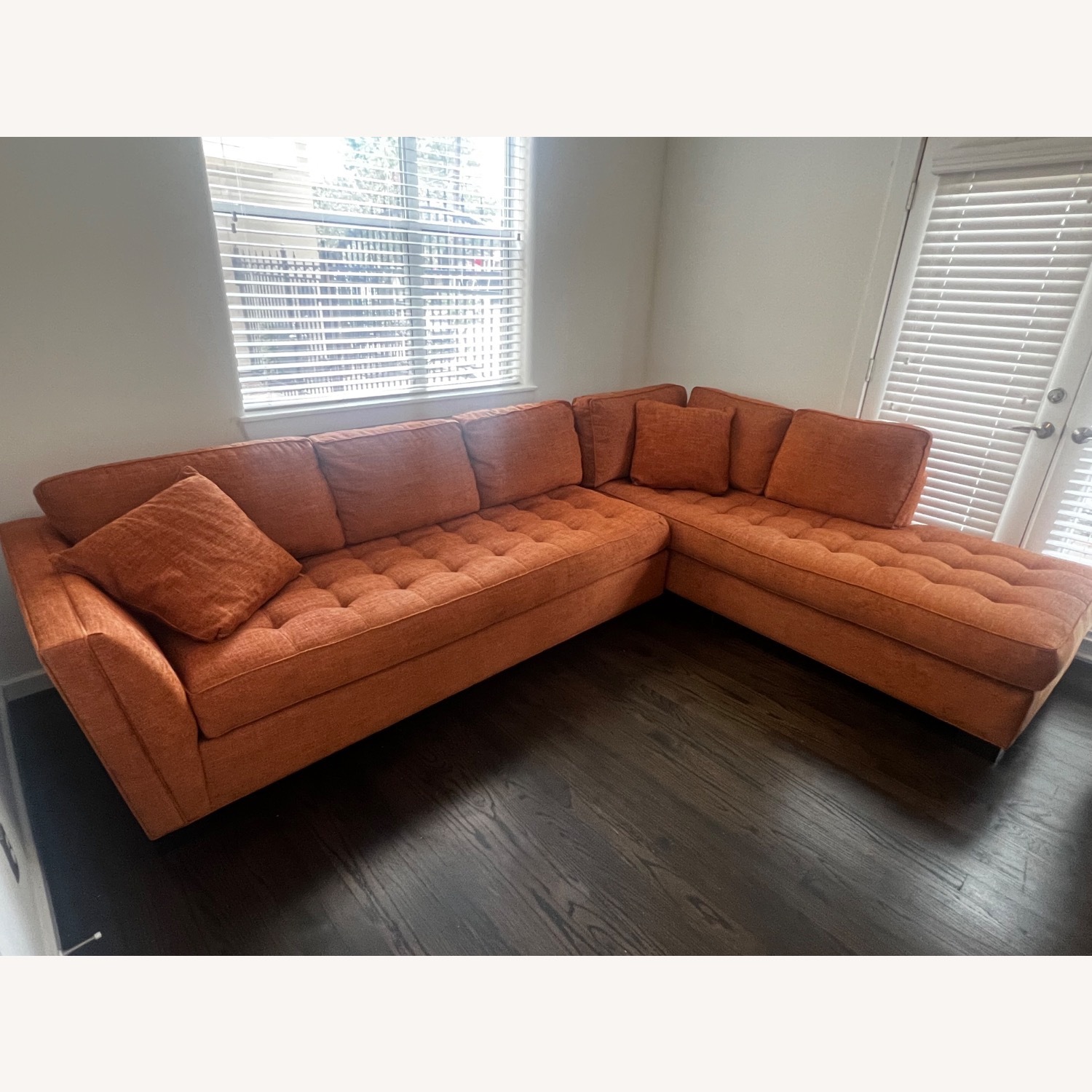 Cindy Crawford Home Rust Orange 2 Piece Right Arm Sectional - image-1