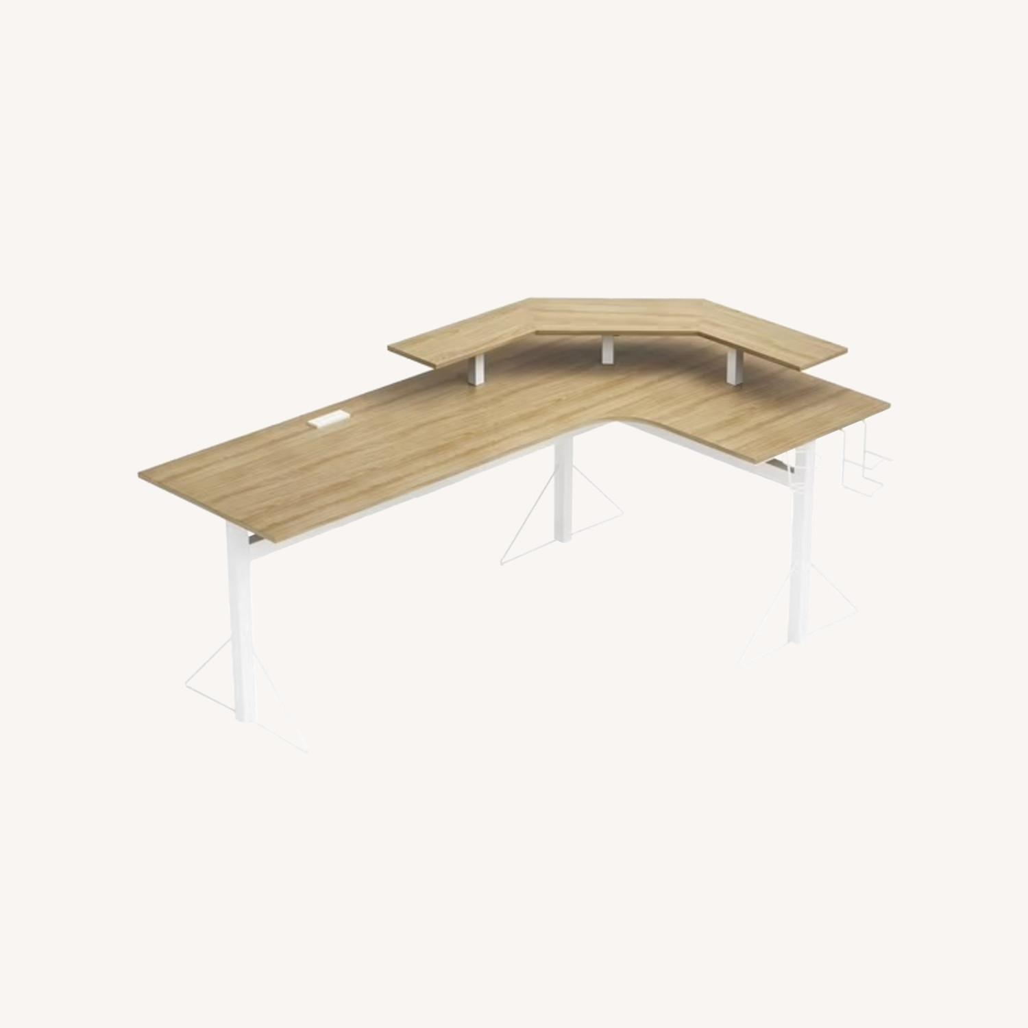 White Oak L-Shaped Desk - image-0