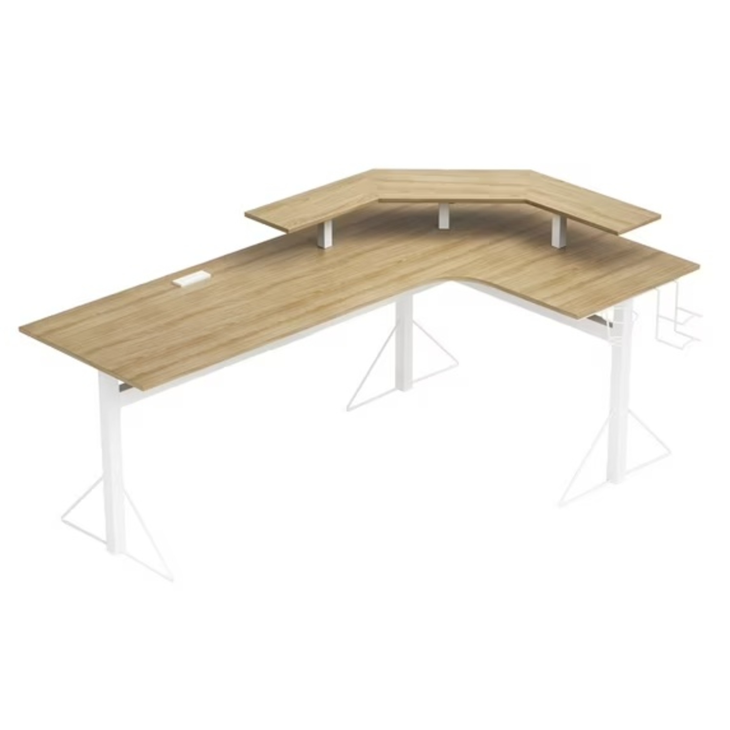 White Oak L-Shaped Desk - image-4