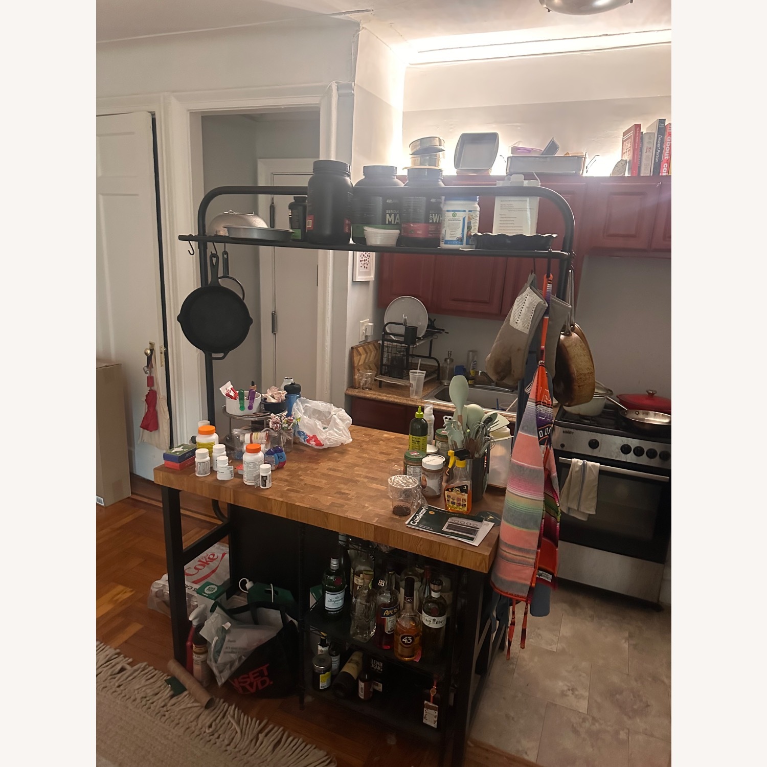 IKEA Vadholma Kitchen Island with Rack - image-3